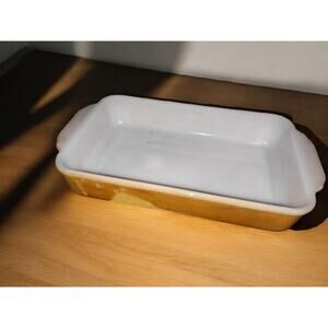 VINTAGE 1 QT FIRE KING PEACH LUSTERWARE LOAF PAN #409